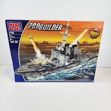 Mega Bloks 3708 Navy Destroyer Probuilder - New Old Stock Sealed Damaged Box 