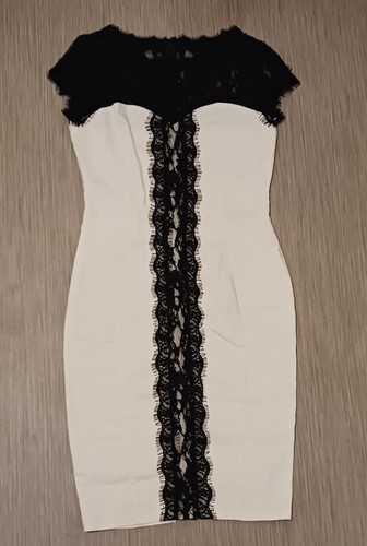 Robe fourreau bimatière - robe, blanc