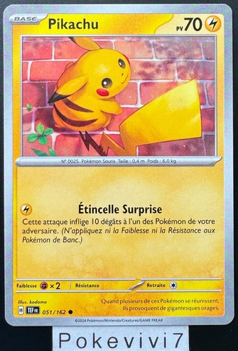 Carte pokemon pikachu 051 162 - carte, 051/162