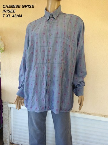 Chemise habillée homme grise - chemise,