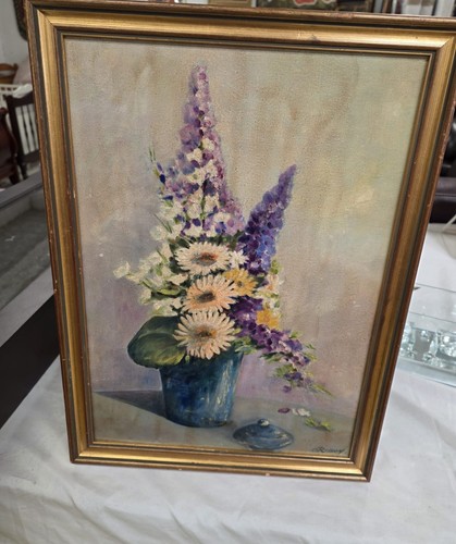 Peinture huile floral - peinture, à