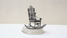 Ancien Rocking-chair miniature maîtrise argent filigrané XIX-XXe siècle