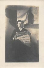Old postcard justice photo card of Lucien Lacour in his cell (giffle aristide briand