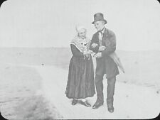 Philemon and Baucis, drawing, old photo glass plate, positive 8.5x10 cm