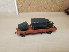 HORNBY HO. SNCF FLAT WAGON WITH TRUCK AND MILITARY TRAILER EKO