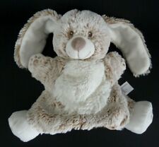 43. DOUDOU MARIONNETTE TEX CARREFOUR LAPIN BEIGE MARRON CHINé EMPREINTE  TTBE