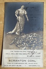S.C. Schenck RPPC Lady Shoveling “Clinkers” Scranton Coal Co. Chicago, Illinois