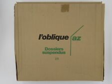 L'Oblique Hanging File Folders Box of 25 New Dossiers Suspendus Gray 18" x 15.5"