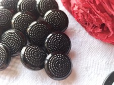 Lot of 6 antique bright black glass buttons foot 1.3 cm ref 1231