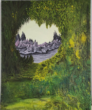 contemporary art painting. Forest of the Sun Green 61/50 Acrylic on Canvas