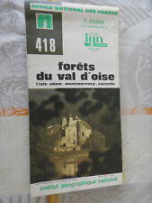 IGN MAP grey forests du val d'oise isle adam 1980 edition 1 1/25 000