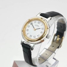 Ceinture neuve ✨ Hermes Clipper Date cadran blanc quartz femmes