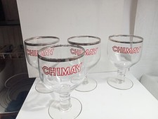 lot de 4 verres en cristal émaillé Chimay hauteur 14 cm diamètre 9,5 cm 1,15 kg