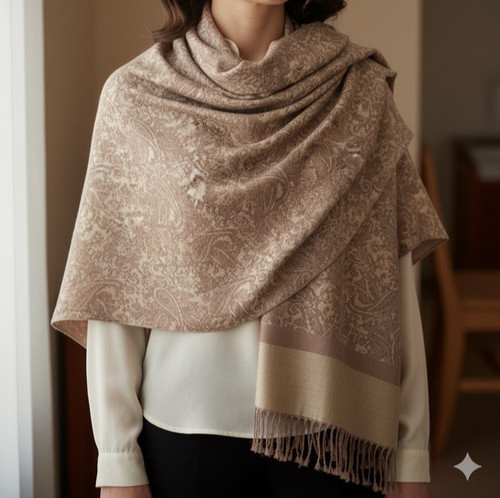 Echarpe pashmina soie laine - echarpe,
