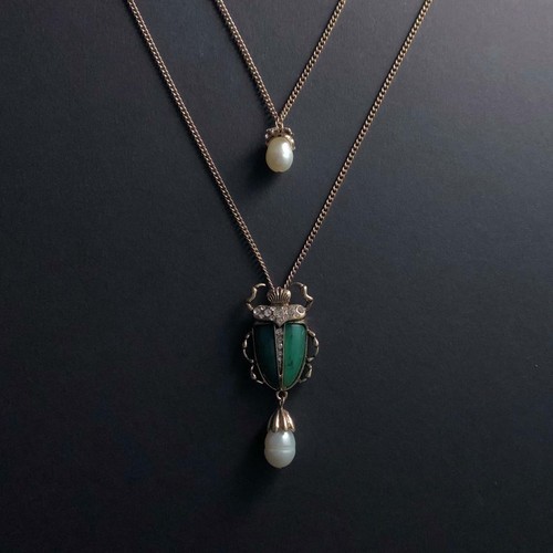 Collier pendentif scarabée - collier,
