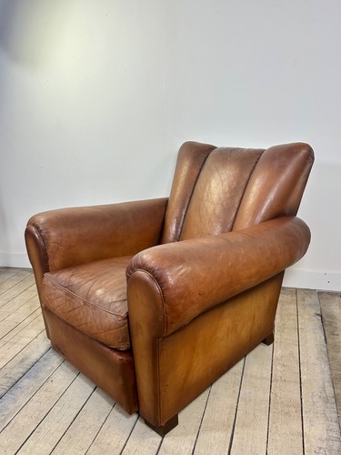 Fauteuil club cuir vintage - en,