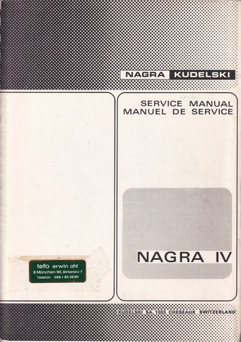Service manuel instructions - service, d'instructions