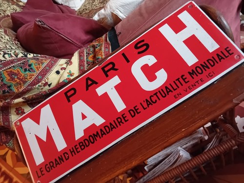 Paris match plaque - match, émaillée