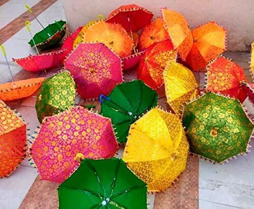 10pc umbrella indian - indian, vintage