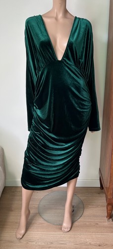 Robe shein curve - velours, vert