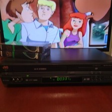 JVC HR-XVC26U DVD CD VCR VHS Combo Player Recorder Tested A/V Cable And Tapes