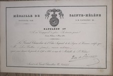 EMPIRE Diploma Medal of St. Helena for a Former Military
