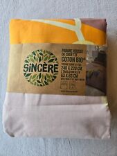 Parure neuve housse de couette 240x220 et 2 taies d'oreiller en coton Sincère