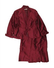 LINEA RAFFAELLI Womens Front Tie 2 Piece Skirt Set UK 22 3XL W38  Burgundy FM02