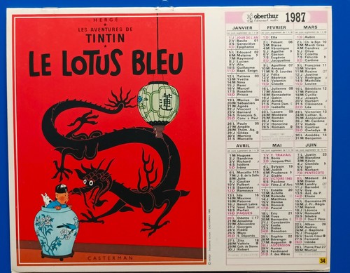 Calendrier tintin lotus - tintin, -le