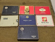 Lot sheet metal boxes cigarettes 40-50 WW2 tobacco old tin box