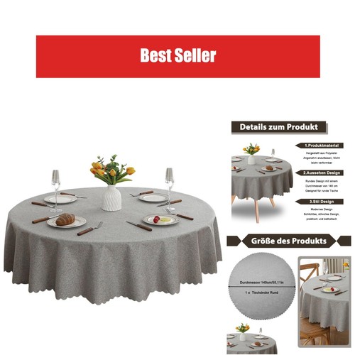 Nappe ronde 140 - gris, clair