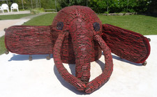 Bamiléké elephant beaded crest mask 57 cm Cameroon African art