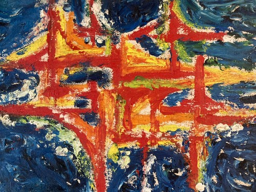 Peinture abstrait huile - peinture,
