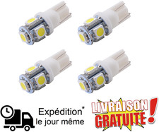 Lot 4 LED T10 W5W 6500K Blanc