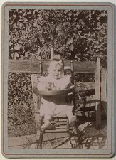 Snapshot Baby in His Chair Photography Vintage Citrate 1907 