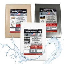 Extreme Heavy Duty Poly Tarp 16mil Canopy Cover TRUE FINISHED SIZE Waterproof UV