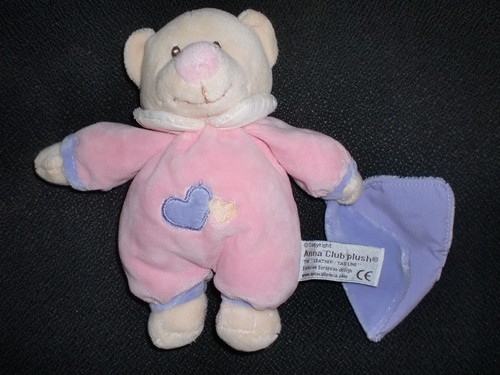 Doudou peluche ours rose - doudou,