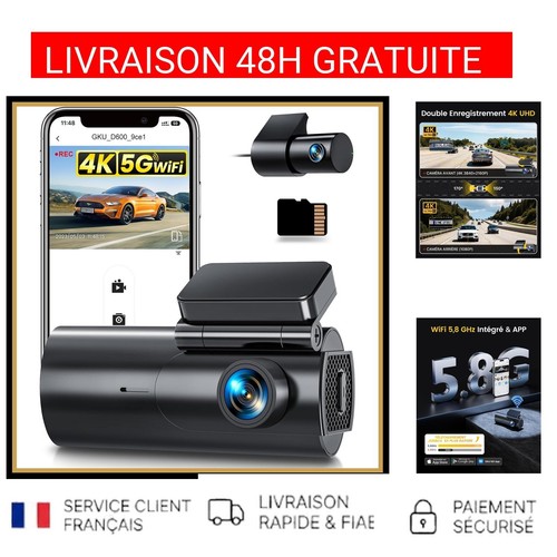 Dashcam avant arrière wifi - dashcam,