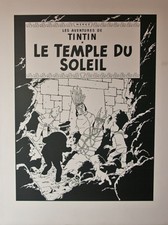 HERGÉ: LE TEMPLE DU SOLEIL - UNE DES VINGT DEUX COUVERTURES - NOIR et BLANC -