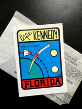 Vintage CAPE KENNEDY FLORIDA ORBITAL FLIGHT Travel Souvenir Water Slide Decal FL