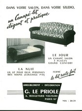 1954 Antique Advertising Sofa Bed G. le Priole Magazine