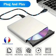Lecteur CD DVD Externe USB 2.0 Graveur Optique RW ROM Pour Ordinateur Portable