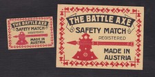 Antique Label Matches Austria BN122226 Axe 