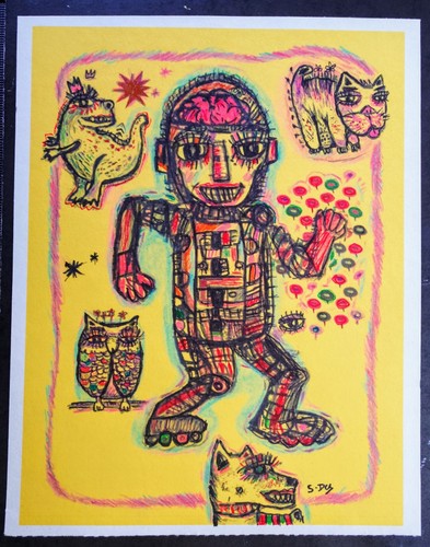 Tableau robot vintage automate - robot,
