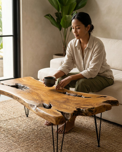 Table basse kinaree - basse, teck