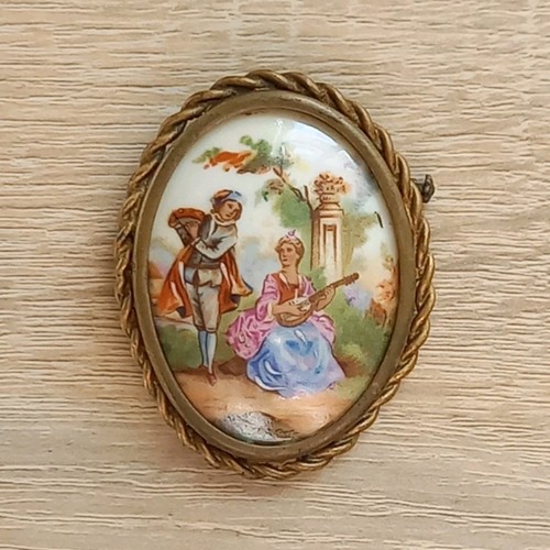Broche ancienne limoges - ancienne,
