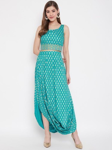 Crop top avec jupe dhoti - jupe,