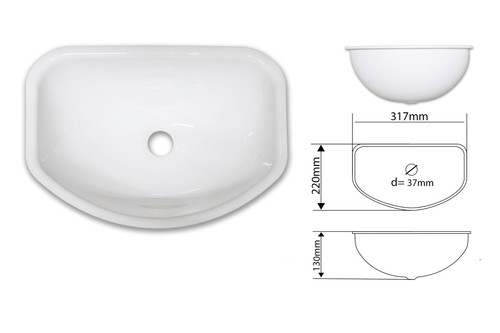 Lavabo blanc semi ovale pour - blanc,