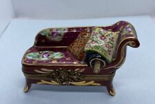 RETIRED LARGE LIMOGES CHAISE LOUNGE/COUCH WITH PILLOWS TRINKET BOX 20/500