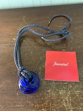 2 Dark Blue Baccarat Crystal Shell Necklaces (PC)